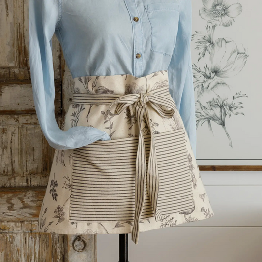Stripes & Florals Half Apron